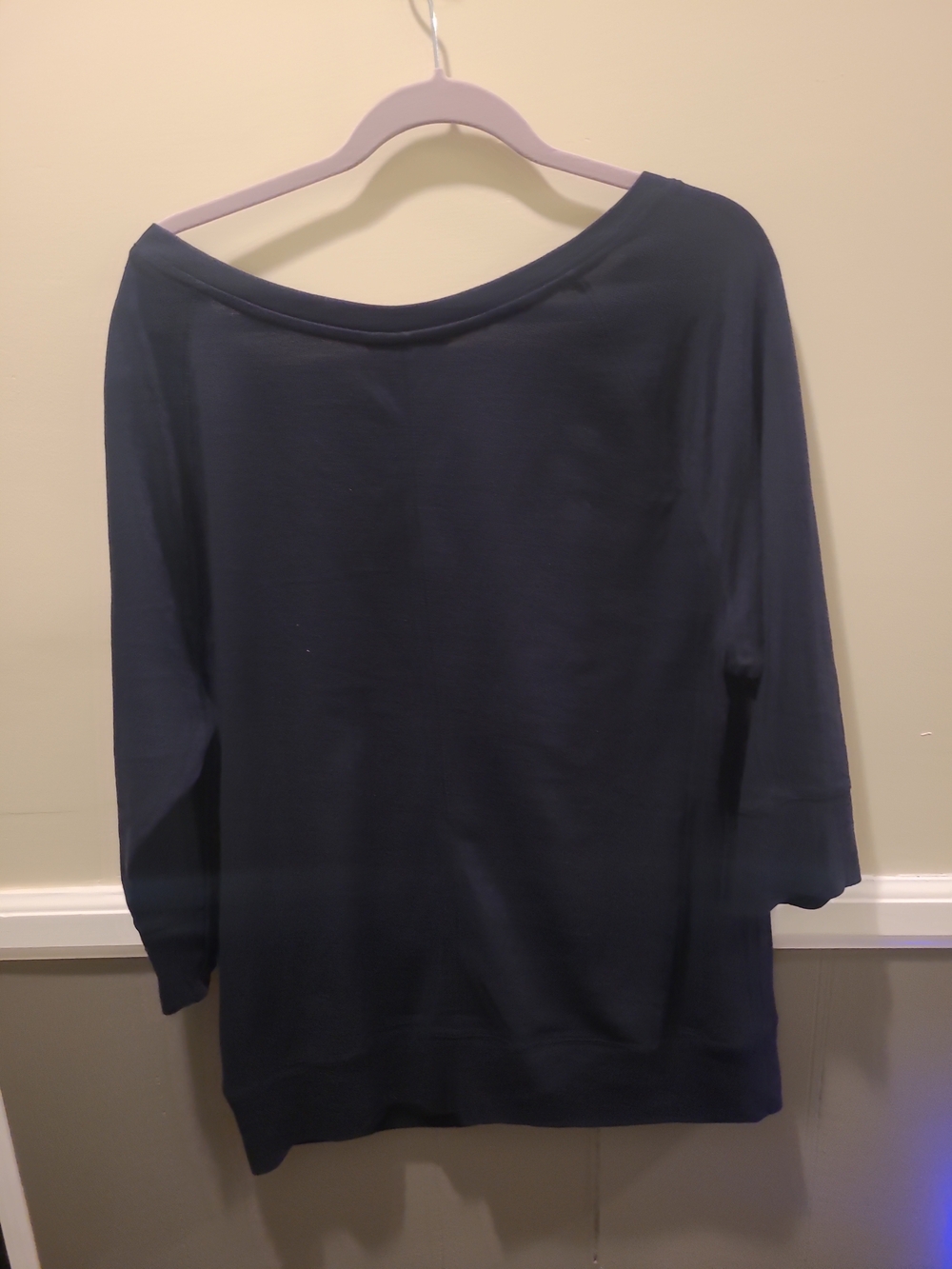 Banana Republic Navy Blue rhinestone Embellished 3/4 Sleeve Sweater Sz XL - Picture 8 of 12